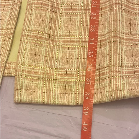 Alice Blue Pink Plaid Long Blazer with Chain Belt size XL - Picture 8 of 9